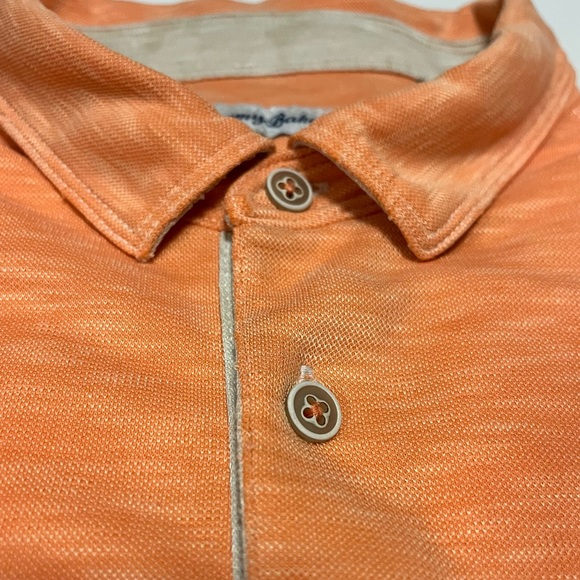 Tommy Bahama Mens Orange With a Tan Trim Polo Extremely Soft Size XXL - Picture 7 of 10